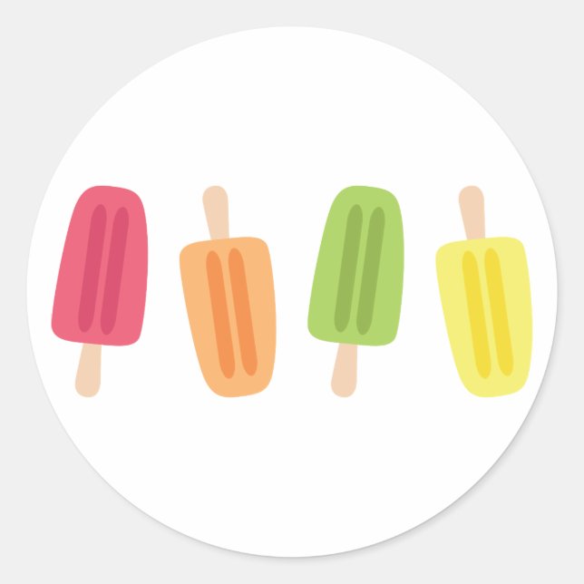 Popsicles Classic Round Sticker (Front)