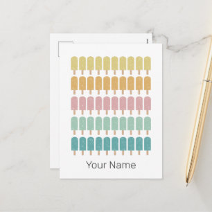 Popsicles Vintage Ice Cream Retro Summer Design Holiday Postcard