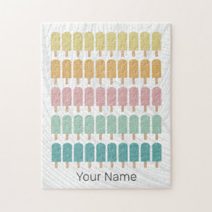Popsicles Vintage Ice Cream Retro Summer Design Jigsaw Puzzle