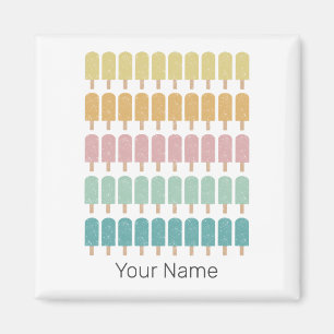 Popsicles Vintage Ice Cream Retro Summer Design Magnet