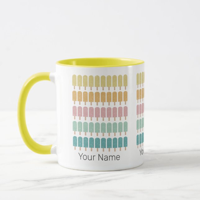 Popsicles Vintage Ice Cream Retro Summer Design Mug (Left)