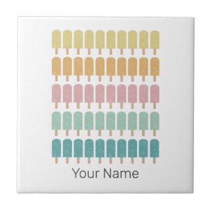 Popsicles Vintage Ice Cream Retro Summer Design Tile