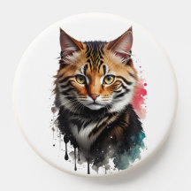 Art Splash Aquarelle Sauvage Rayé Tigre Féroce