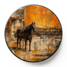 Cheval Majestic au coucher du soleil Abstrait
