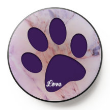 Empreinte de Patte de Chien Violet Amour Design Mi