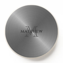 Monogramme métallique d'argent radial