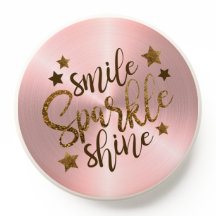 Smile Sparkle Shine Rose Gold Metallic