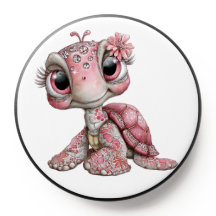 TORTUE DE MER HEUREUSE ROSE ET ROUGE MIGNONNE 