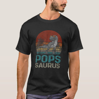 Popssaurus T Rex Dinosaur Funny Pops Saurus Family T-Shirt