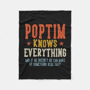 Poptim knows everything father's day retro vintage fleece blanket