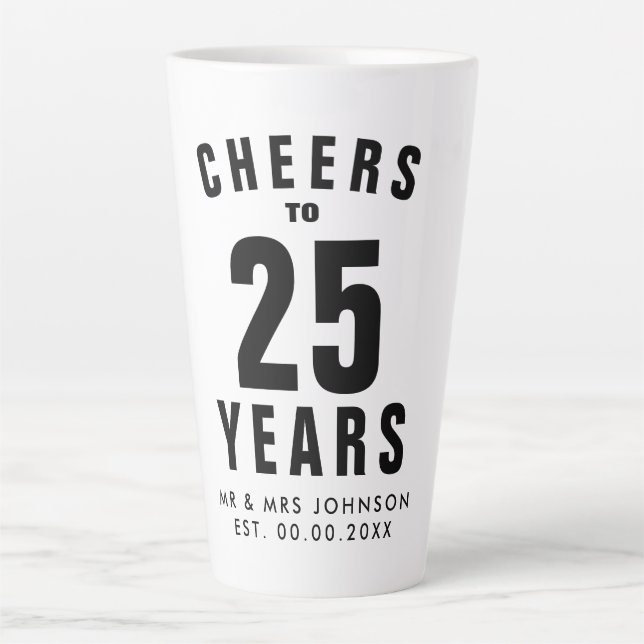 Populaire 25e anniversaire mariage cadeau de tasse (Devant)