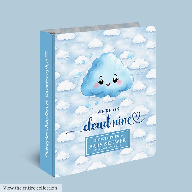 Populaire Cloud Neuf Baby shower Cadeau Classeur p (Popular Cloud Nine Baby Shower Gift Custom Binder)