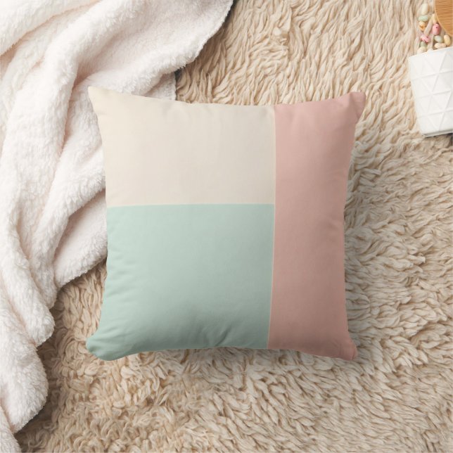 Popular Abstract Blush Pink Mint Collection Throw Pillow (Blanket)
