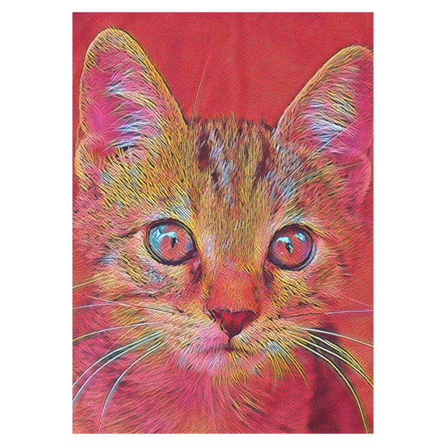 popular Animals -Kittem Tablecloth (Front)