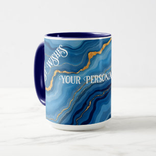 Popular Azure Blue Gold Marble Collection Mug