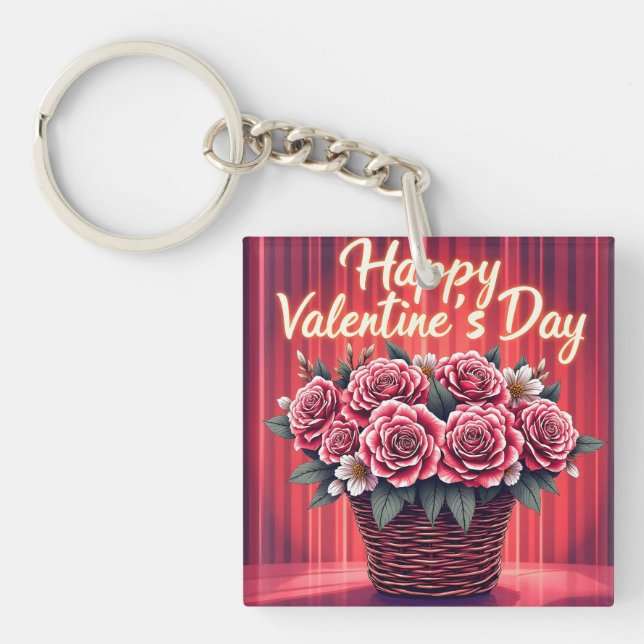 Popular Beautiful Luxury Floral Love Collection Keychain (Front)