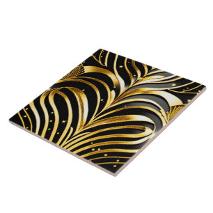 Popular Black Gold Art Deco Collection Tile