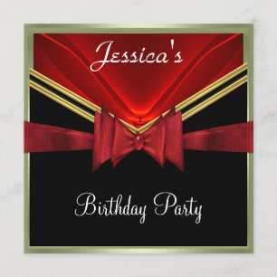 Popular Black Red Party Invitation
