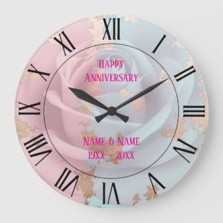 Popular Blush Pink Mint Gold Luxury Collection Large Clock