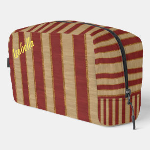 Popular Burgundy Gold Luxury Linen Collection Dopp Kit