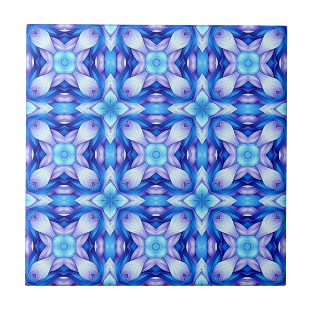 Popular captivating pattern in blue and violet tile (Front)