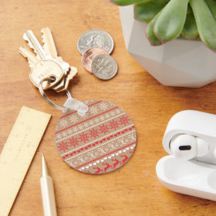Popular Christmas Holiday pattern Keychain