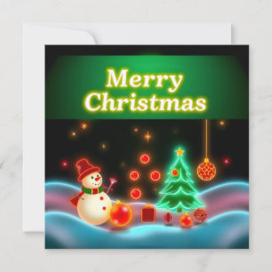Popular Christmas Neon Holiday Collection Card