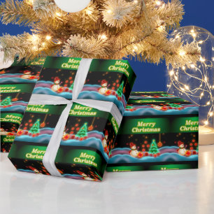 Popular Christmas Neon Holiday Collection Wrapping Paper