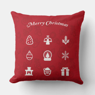 Popular Christmas Symbols Throw Pillow