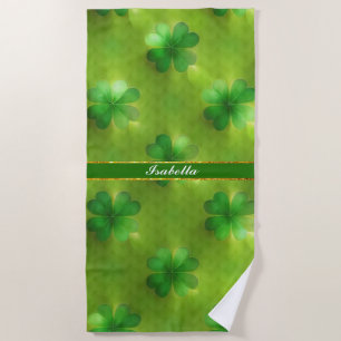 Popular Clover 4 Lists Green Collection Beach Towel