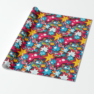 Popular Colourful Comic Style Wrapping Paper