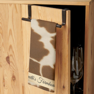 Popular Cow Faux Leather Elegant Collection Kitchen Towel