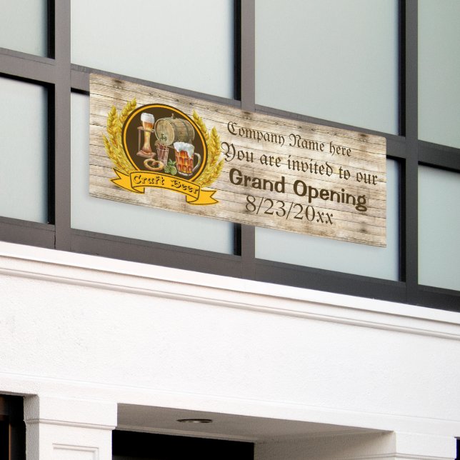 popular craft beer grand opening add information banner (Outside Building)