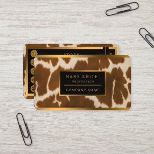 Popular Elegant Cow Faux Leather Collection Business Card