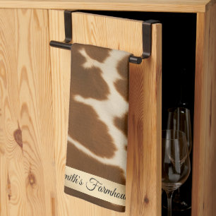 Popular Elegant Cow Faux Leather Collection Kitchen Towel