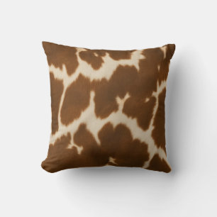 Popular Elegant Cow Faux Leather Collection Throw Pillow
