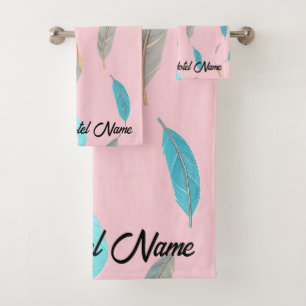 Popular Feathers Luxury Boho Collection Bath Towel Set
