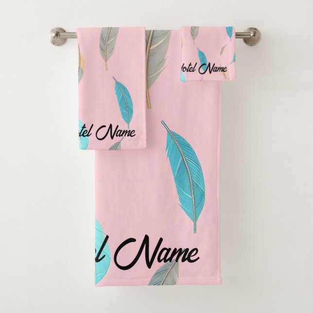 Popular Feathers Luxury Boho Collection Bath Towel Set (Insitu)