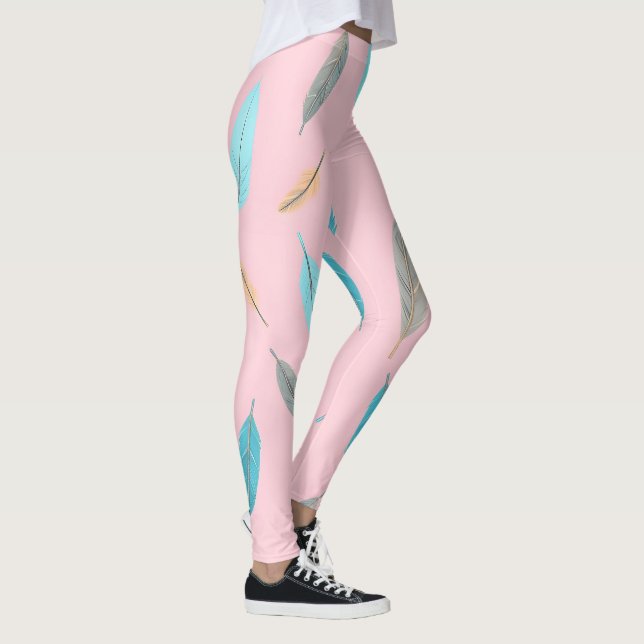 Popular Feathers Luxury Boho Collection Leggings (Right)