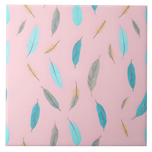 Popular Feathers Luxury Boho Collection Tile (Front)