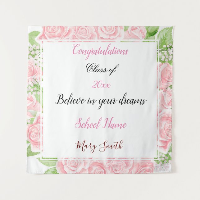 Popular Floral Customize Rose Tapestry (Front)