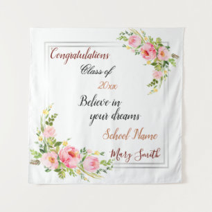 Popular Floral Customize Silver Tapestry