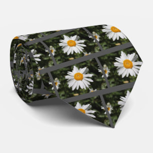 popular flower, pretty wild white daisy photograph tie