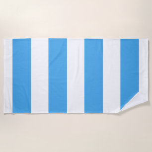 Popular Happy Summer Blue & White Wide Stripe Beach Towel
