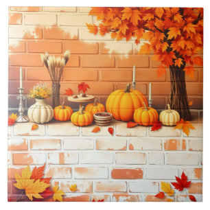 Popular Happy Thanksgiving Beautiful Fall Tile