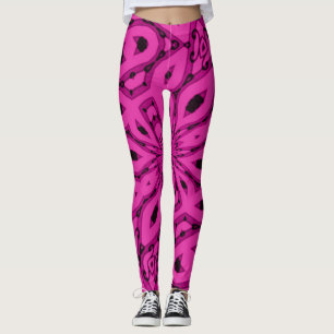 Popular Hot Pink Star Rave Party Leggings