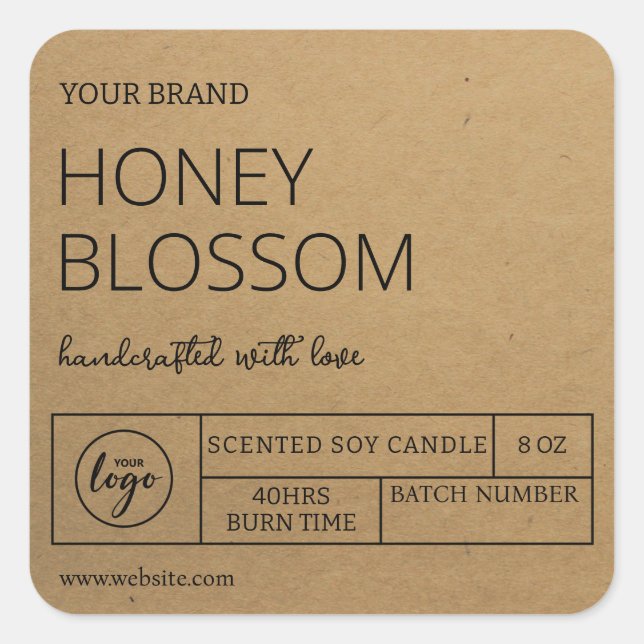 Popular Kraft Candle Labels (Front)