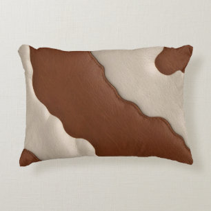 Popular Luxury Elegant Faux Cow Leather Collection Accent Pillow