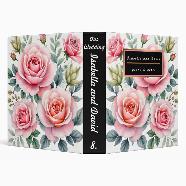 Popular Luxury Pink Roses Beautiful Collection Binder (Background)