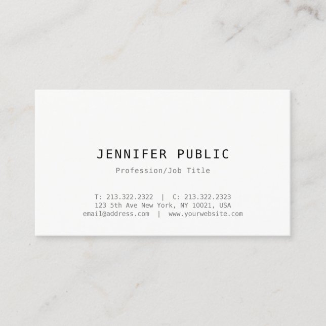 Popular Modern Minimalist Template Elegant Simple Business Card (Front)